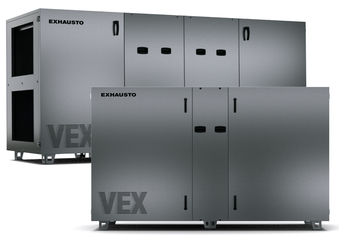VEX1000CS leveres færdigtestet i enten 1 eller 3 moduler fra fabrikken.
VEX1010 til VEX 1030CS leveres som et samlet modul, mens VEX1045CS til VEX1065CS leveres i tre moduler.
Dette gør at VEX1000 nemt kan transporteres til montagestedet.